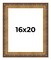 Museum Gold Picture Frame - UV Acrylic, Foam Board Backing, Hanging Hardware